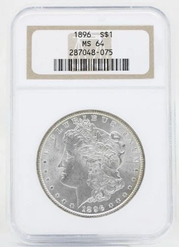 1896 P MORGAN SILVER DOLLAR NGC MS-64 OLD NGC HOLDER (1 of 2)
