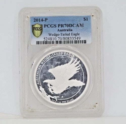 2014 P $1 AUSTRALIA 1 OZ SILVER WEDGE-TAILED EAGLE PCGS PR70 DCAM (1 of 2)