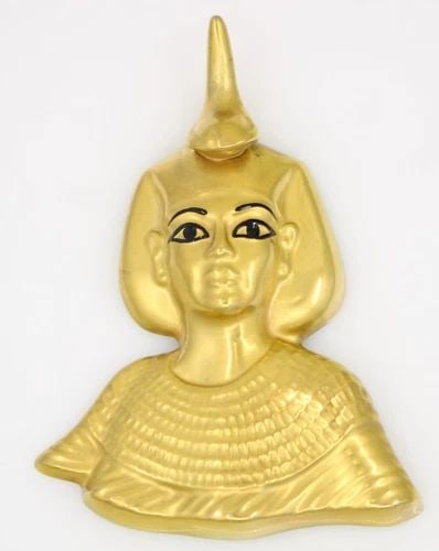 VINTAGE BOEHM EGYPT GODDESS SELKET PORCELAIN GOLD GILT PENDANT 1976-1979 (1 of 2)