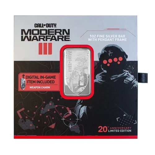 PAMP CALL OF DUTY MODERN WARFARE III 1 OZ SILVER BAR W/ PENDANT FRAME SEALED (1 of 2)