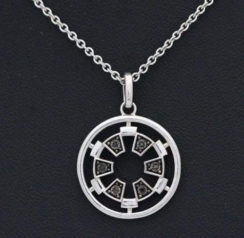 KAY JEWELERS STAR WARS STERLING SILVER EMPIRE LOGO DIAMOND ACCENTS 19" NECKLACE (1 of 2)