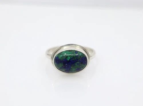 BENJAMIN JAMES STERLING SILVER AZURITE MALACHITE RING SIZE 10.5 (1 of 2)