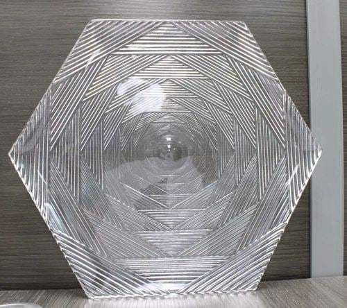 TIFFANY & CO BY JOSEF REIDEL HEXAGONAL CRYSTAL PLATTER 13" (1 of 2)