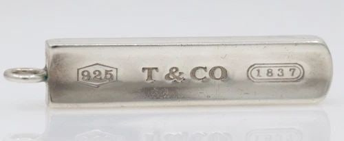 2001 TIFFANY & CO. STERLING SILVER 1837 BAR PENDANT - 8.6 GRAMS (1 of 2)