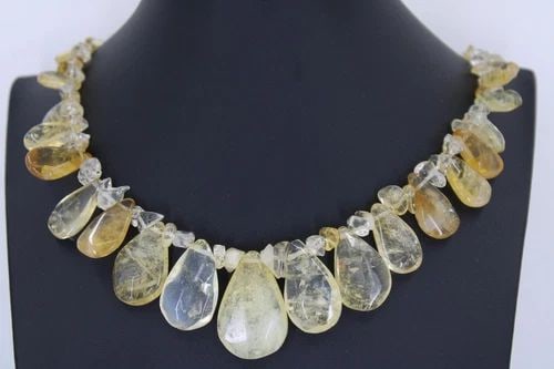 JAY KING DRT STERLING SILVER LEMON YELLOW QUARTZ 18 - 20" NECKLACE (1 of 2)