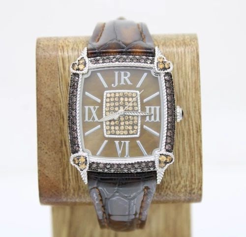 JUDITH RIPKA MONACO STEEL BROWN MOP DIAMONIQUE 31MM LADIES QUARTZ WATCH (1 of 2)