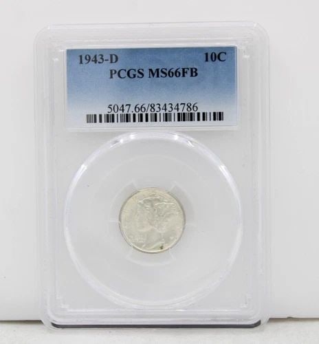 1943-D MERCURY DIME 10C PCGS MS66FB (1 of 2)