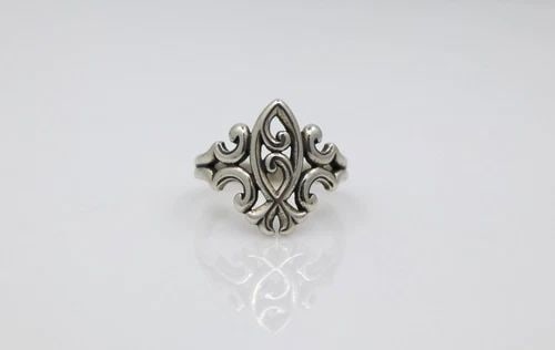 RETIRED JAMES AVERY STERLING SILVER ICHTHUS SCROLLED RING SIZE 6.5 (1 of 2)