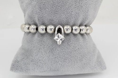 STERLING SILVER MEXICO 8MM BEAD LINK 7" BRACELET 10.6 GRAMS (1 of 2)