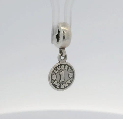 PANDORA STERLING SILVER LUCKY PENNY DANGLE CHARM 791298 (1 of 2)