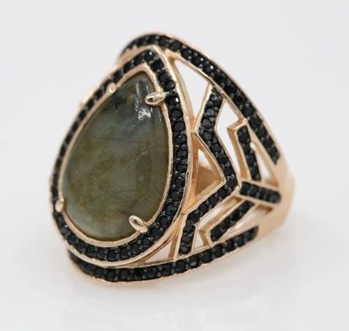 CHAPAL ZENRAY NF STERLING SILVER ROSE GOLD TONE COCKTAIL RING SIZE 7 ~ 10.7G (1 of 2)