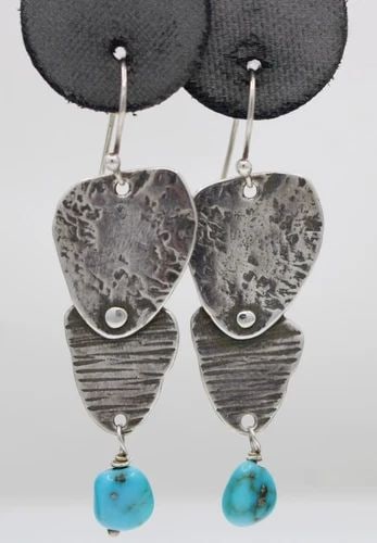ROSA STERLING SILVER TURQUOISE DANGLE EARRINGS (1 of 2)