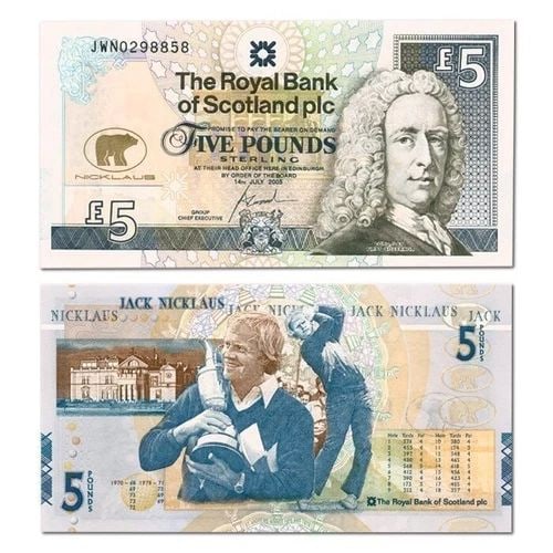 2005 JACK NICKLAUS £5 NOTE ROYAL BANK SCOTLAND UNC COMMEMORATIVE (1 of 2)