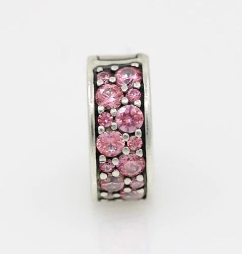 AUTHENTIC ALE STERLING SILVER PINK PAVÉ CLIP PANDORA CHARM 781817PCZ 2.1 GRAMS (1 of 2)