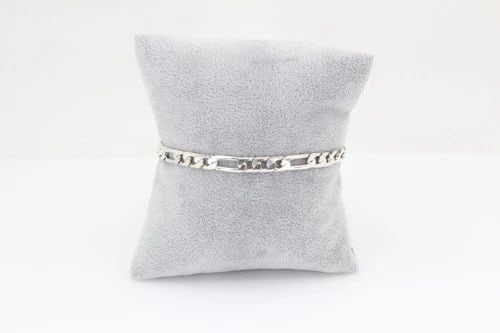 STERLING SILVER ITALY 6MM FIGARO LINK 8" BRACELET - 12.9 GRAMS (1 of 2)