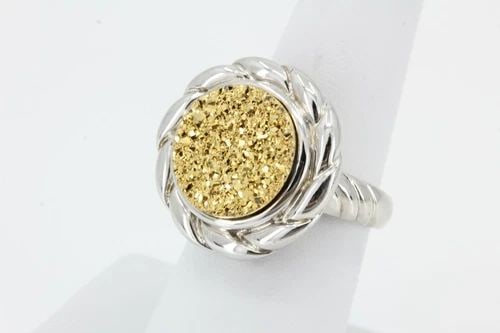 925 STERLING SILVER RI CHINA DESIGNS TWO-TONE STATEMENT RING SIZE 7 ~ 7 GRAMS (1 of 2)