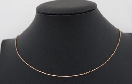 925 JACMEL MAURITIUS JCM STERLING SILVER ROSE TONE BOX CHAIN 24" NECKLACE (1 of 2)