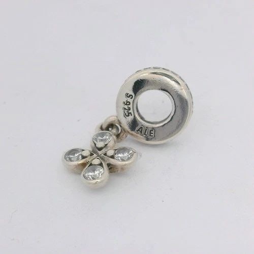 PANDORA STERLING SILVER FOUR PETAL FLOWER DANGLE CHARM 797969CZ (1 of 2)