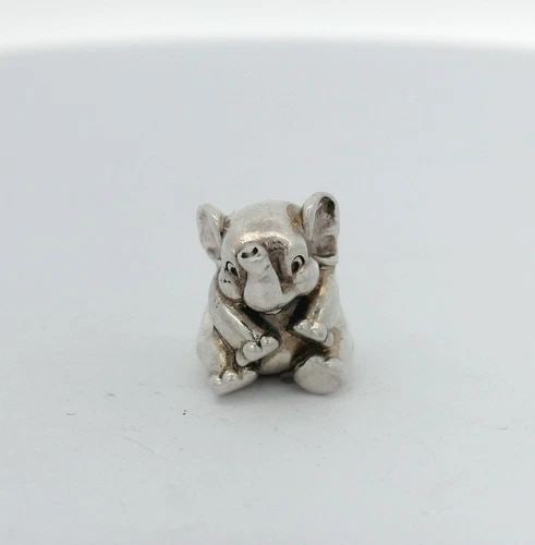 GENUINE PANDORA STERLING SILVER SITTING LUCKY ELEPHANT GOOD LUCK CHARM 791902 (1 of 2)