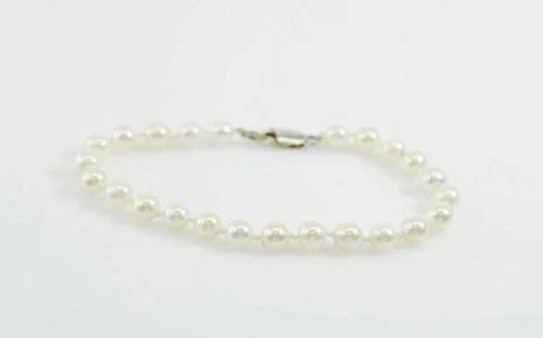 STERLING SILVER 5.5 MM CULTURED PEARL 7 INCH BRACELET (1 of 2)