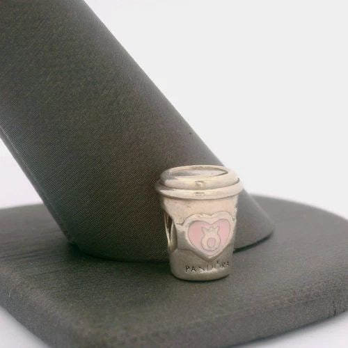 GENUINE PANDORA STERLING SILVER TAKE A BREAK COFFEE CUP CHARM 797185EN160 (1 of 2)