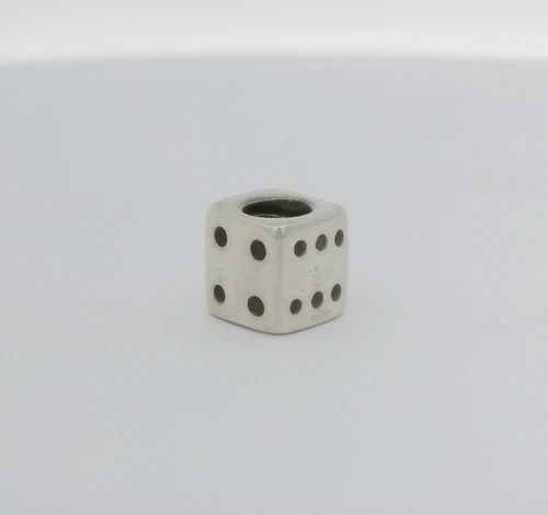 PANDORA STERLING SILVER LUCKY DICE NUMBERS DOTS CUBE SQUARE CHARM 790116 (1 of 2)