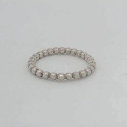 PANDORA STERLING SILVER ETERNAL CLOUDS BEADED STACKABLE BAND RING 190615 SIZE 6 (1 of 2)