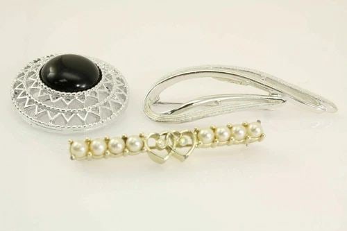 LOT OF 3 SARAH COVENTRY BROOCHES: CIRCLE, BAR, & TEARDROP PINS (1 of 2)