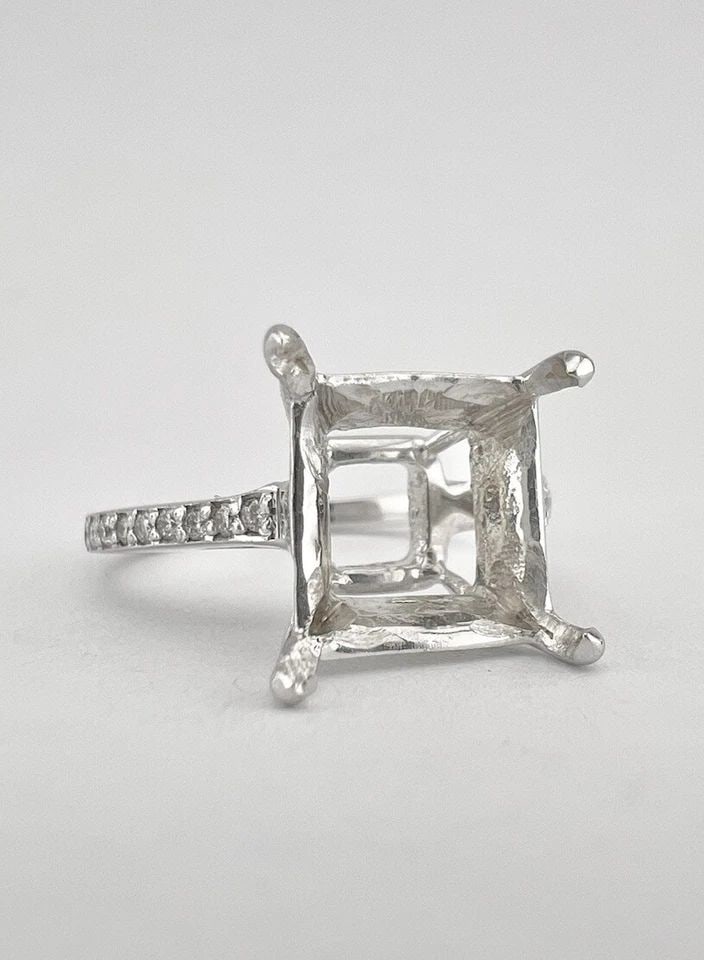 18K WHITE GOLD SEMI-MOUNT HOLDS 3.25-3.50CT DIAMOND ENGAGEMENT RING MOUNTING (1 of 2)