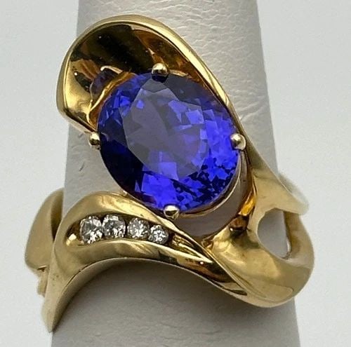 14KT YELLOW GOLD BANGLE WITH MULTI-COLORED ENAMEL 12.4 GRAMS (1 of 2)