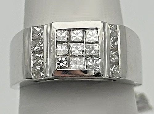 14KT TWO TONE GOLD RING WITH WHITE & BLACK DIAMONDS SIZE 7 (1 of 2)