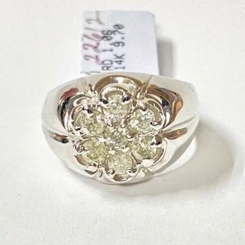 STERLING SILVER MIXED GEMSTONE CLUSTER STATEMENT RING SIZE 7 (1 of 2)