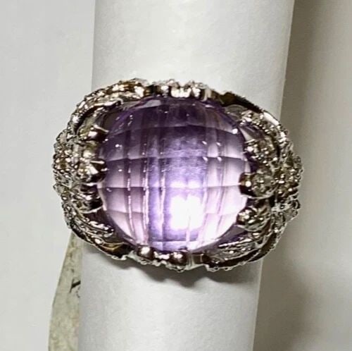 MULTI-COLOR STONE STERLING SILVER RING SIZE 5.25 (1 of 2)