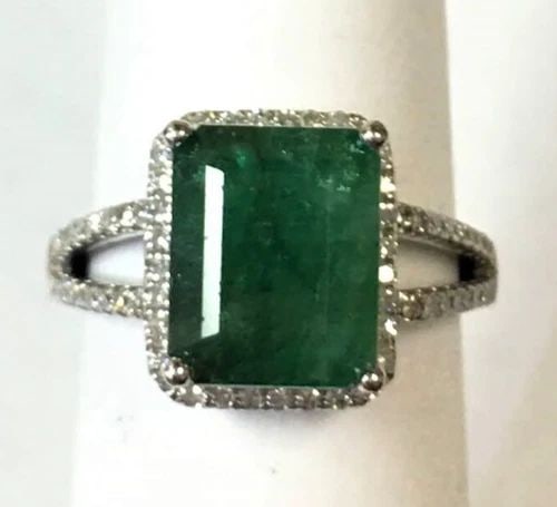 BRONZALLURE ITALY WHITE FACETED DOME RING SIZE 8 (1 of 2)