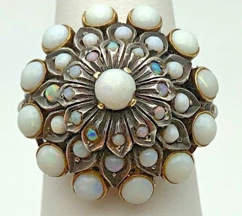 STERLING SILVER & TURQUOISE HINGE BRACELET (1 of 2)