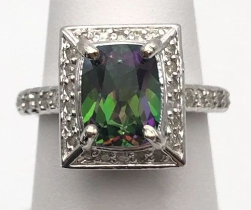 STERLING SILVER & ONYX LONG RING SIZE 6 (1 of 2)
