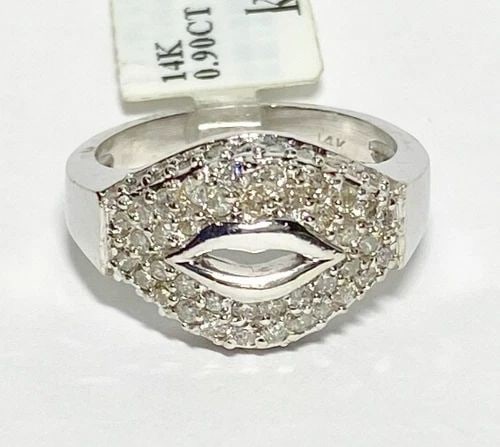 EYELET EMBROIDERED STERLING SILVER SPINNER RING SIZE 6.75 (1 of 2)