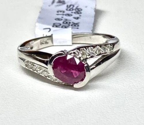 AHM GOLD COLORED STERLING SILVER RING SIZE 9 WITH WINE COLORED DOME STONE (1 of 2)