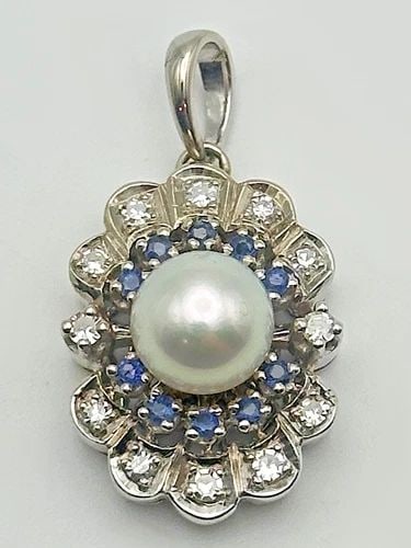 MEXICO 950 SILVER PENDANT WITH MULTI-COLORED CHIP INLAY DESIGN (1 of 2)