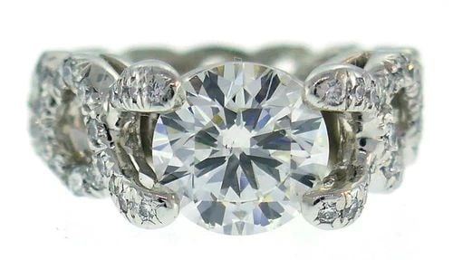 VERDURA DIAMOND PLATINUM CRISS CROSS RING 2.05-CARAT GIA ENGAGEMENT (1 of 2)