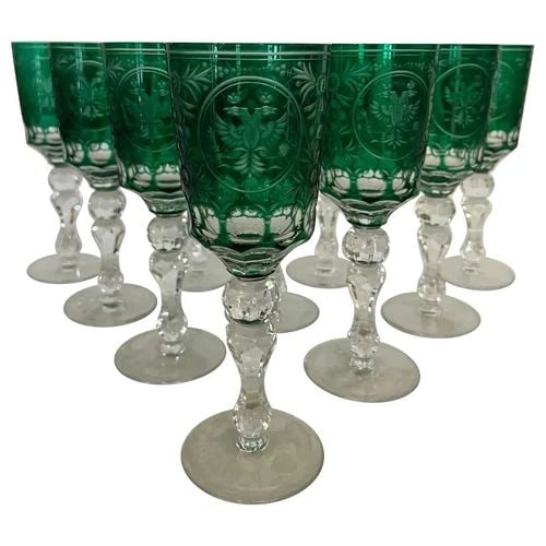 1900’S IMPERIAL RUSSIAN PORCELAIN FACTORY CRYSTAL DRINKING GLASSES (1 of 2)
