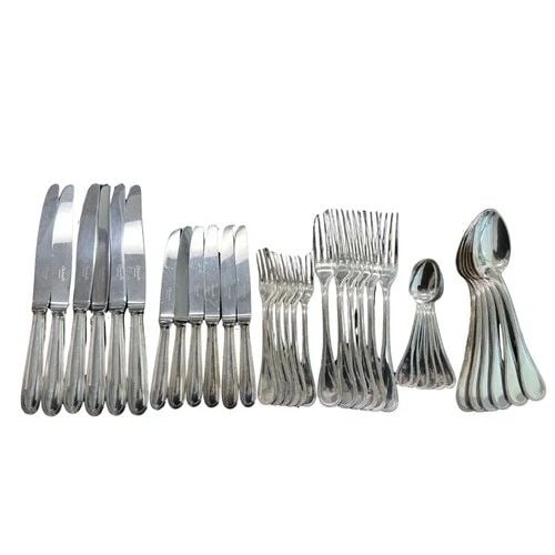 VINTAGE CHRISTOFLE FRENCH SILVER PLATED 6 PIECE DINNERWARE SET (1 of 2)