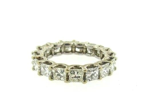 ETERNITY BAND 14K WHITE GOLD 3.20CTS DIAMOND WEDDING RING CLASSY TIMELESS (1 of 2)