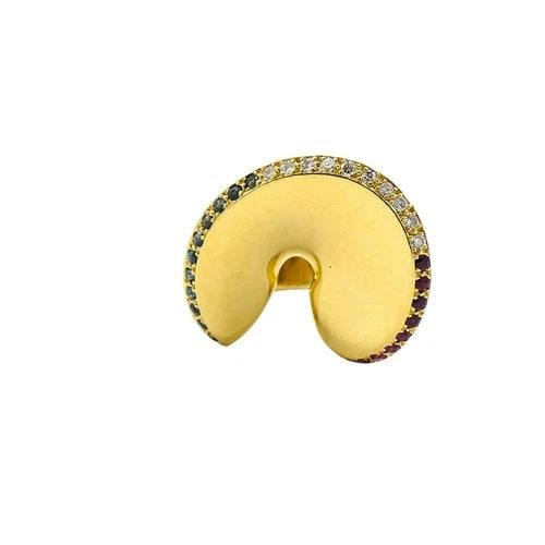VINTAGE 18K GOLD GEMSTONE COCKTAIL RING FRENCH (1 of 2)