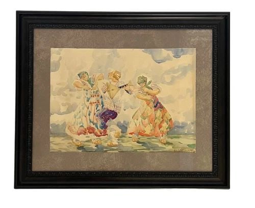 1938 BORIS KRYLOF WATERCOLOR PAINTING ARTWORK (1 of 2)
