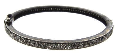 LOVELY INDIAN STYLE SILVER & DIAMOND BANGLE MODERN! (1 of 2)