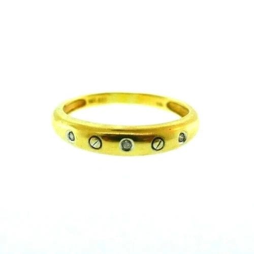 VINTAGE 14K YELLOW & WHITE GOLD & DIAMOND BAND RING (1 of 2)