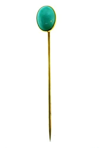 VICTORIAN 14K YELLOW GOLD TURQUOISE PIN (1 of 2)