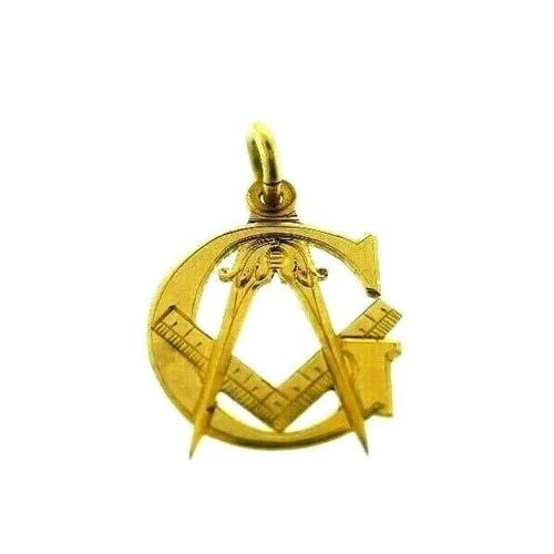 MASONIC 14K YELLOW GOLD CHARM PENDANT ANTIQUE (1 of 2)