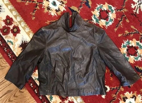 CALVIN KLEIN BROWN LEATHER TOP SIZE 6 (1 of 2)